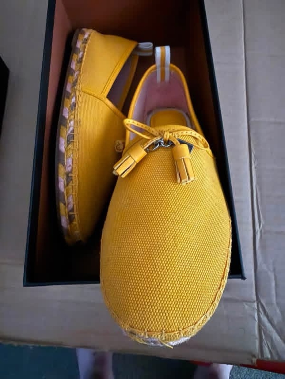 Coach Women's Mustard Yellow Canvas Tassel Loafers - Picture 2 of 9